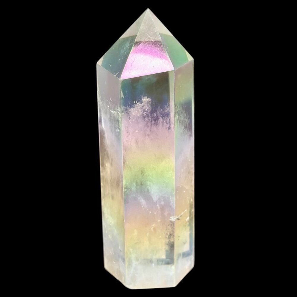 Aura Clear Quartz Point Tower Obelisk Crystal Wand Size Small: 3" - 3.2" Tall - Picture 2 of 16